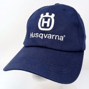 Husqvarna Hat Navy Blue Embroidered Logo Adjustable Strap Baseball Cap